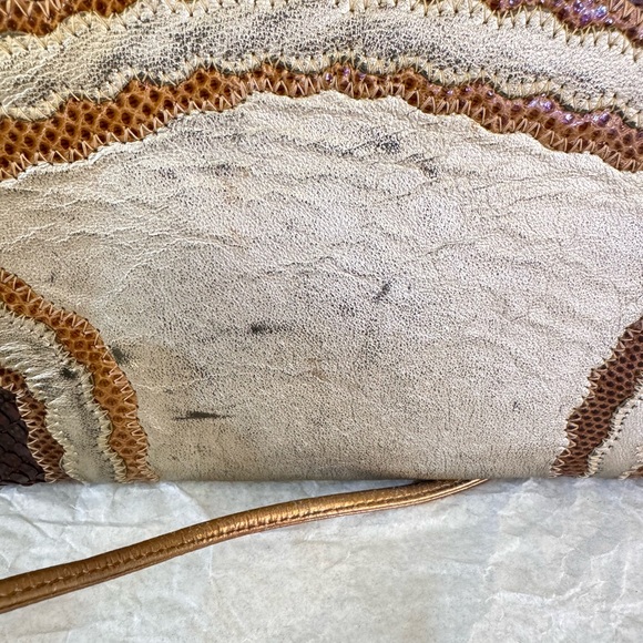 Vintage Carlos Falchi Snake Skin Envelope Shoulder Bag - Picture 13 of 15